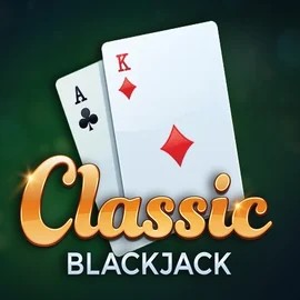 Classic Blackjack slot logo by Red Tiger Gaming at Spinorhino Casino